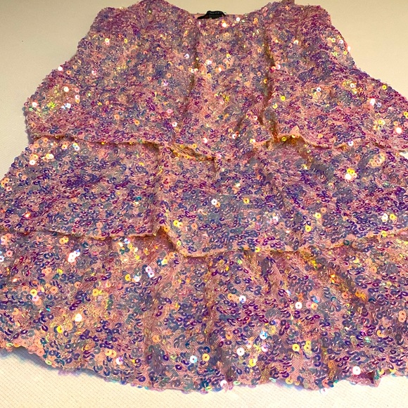 Forever 21 Sequined Ruffle Tiered Mini Dress NWT - Picture 6 of 8